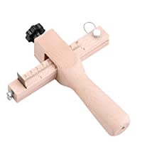 Correa de cuero de mano de madera ajustable herramienta de corte DIY Cortador de herramientas con 5 cuchillas